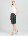 Liquid Leather™ - Sheen Pencil Skirt - Black