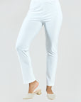 Medium Knit - Straight Leg Pant - White