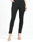 Rayon-Ponte Knit - Straight Leg Pocket Pant - Black - Clara Sunwoo