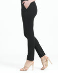 Rayon-Ponte Knit - Straight Leg Pocket Pant - Black