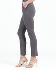 Rayon-Ponte Knit - Straight Leg Pocket Pant - Mocha