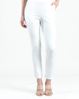 Rayon-Ponte Knit - Straight Leg Pocket Pant - White - Final Sale - Clara Sunwoo