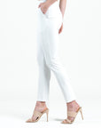 Rayon-Ponte Knit - Straight Leg Pocket Pant - White - Final Sale - Clara Sunwoo