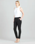 Rayon-Ponte Knit - Straight Leg Pocket Pant - Black