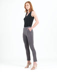 Rayon-Ponte Knit - Straight Leg Pocket Pant - Mocha