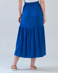 Soft Textured Rayon - Tie Waist Tiered Maxi Skirt - Cobalt - Final Sale!