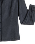 Liquid Leather™ Button Front Blouse - Black