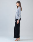 Shimmer Dots - Modern Tie Front Cardigan - Silver