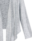 Shimmer Dots - Modern Tie Front Cardigan - Silver