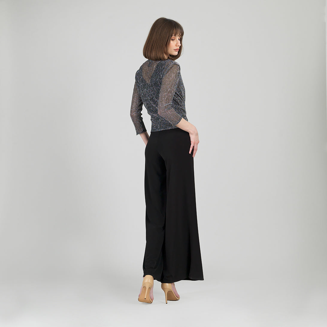 Sheer Shimmer - Modern Tie Front Cardigan - Silver – Clara Sunwoo