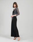 Sheer Shimmer - Modern Tie Front Cardigan - Silver