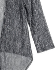 Sheer Shimmer - Modern Tie Front Cardigan - Silver