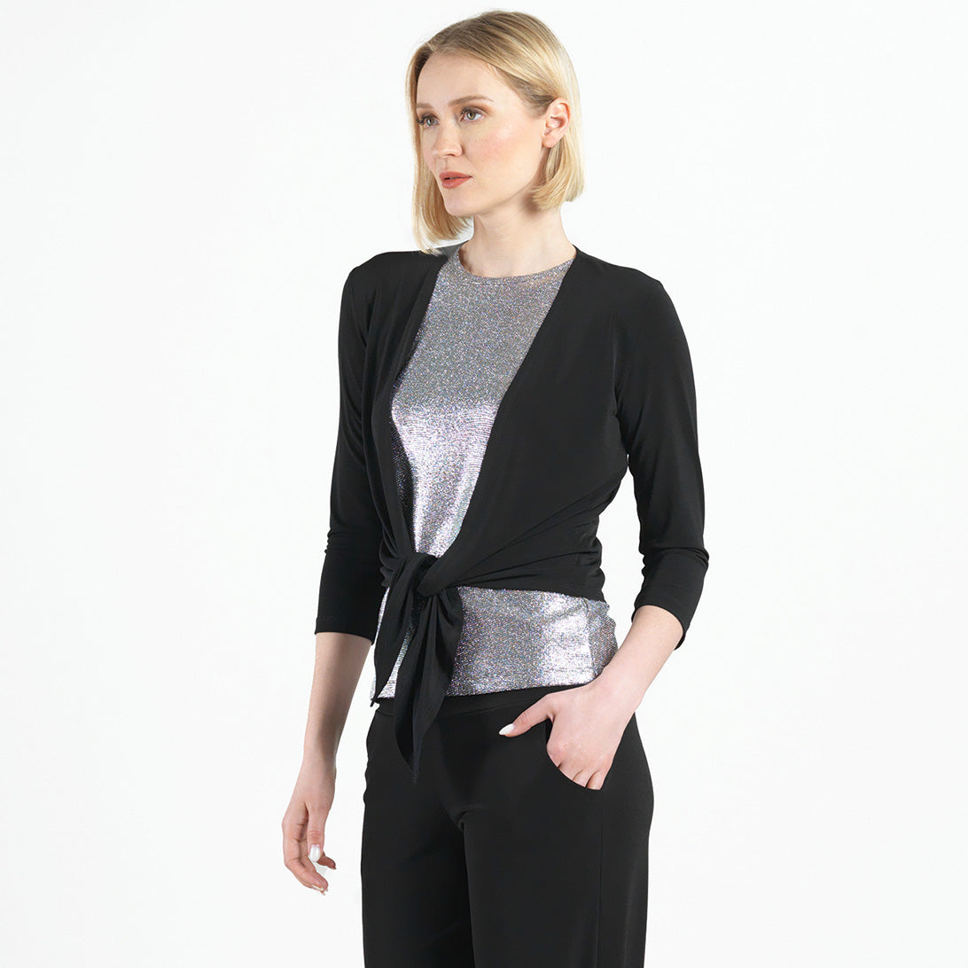 Modern Tie Front Cardigan - Black – Clara Sunwoo
