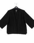 Chunky Ribbed - Cropped Pocket Sweater Cardigan - Black - Final Sale!