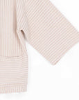 Chunky Ribbed - Cropped Pocket Sweater Cardigan - Sand