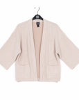 Chunky Ribbed - Cropped Pocket Sweater Cardigan - Sand