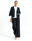 Chunky Ribbed - Cropped Pocket Sweater Cardigan - Black - Final Sale!