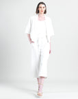 Linen Knit - Hi-Low Pocket Cardigan Jacket - Ivory - Final Sale!