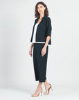 Linen Knit - Hi-Low Pocket Cardigan Jacket - Black - Final Sale!