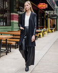 Ponte Knit - Liquid Leather™ Sleeve Pocket Cardigan