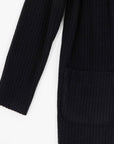 Chunky Ribbed - Modern Pocket Sweater Cardigan - Black