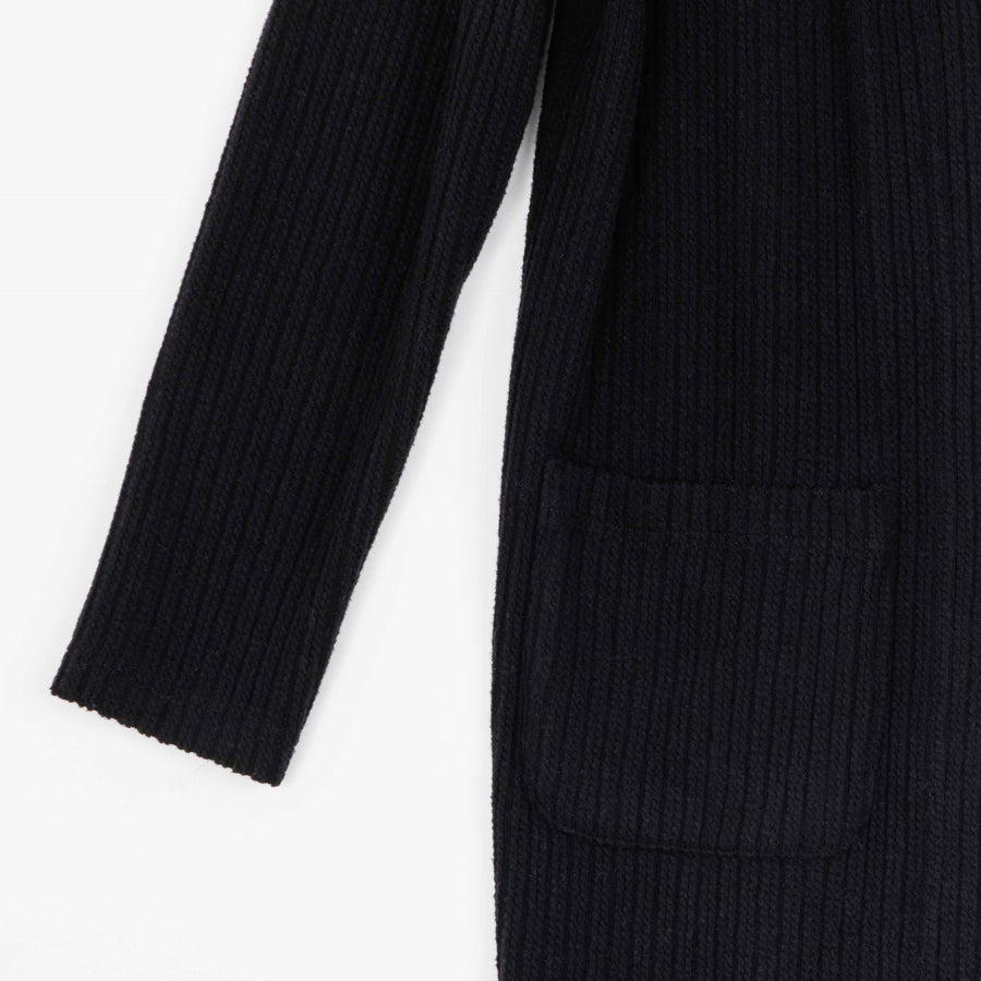 Chunky Ribbed - Modern Pocket Sweater Cardigan - Black - Final Sale!