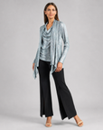 Shimmer Lamé - Cardigan & Cowl Tank Twinset - Silver - Final Sale