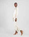 Foil Sheen - Drape Tunic Cardigan - Champagne