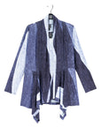 Silky Pleat Knit - 2pc Draped Cardigan & Tank Twinset - Lunar Stripe - Limited Sizes!