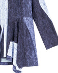 Silky Pleat Knit - 2pc Draped Cardigan & Tank Twinset - Lunar Stripe - Limited Sizes!