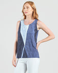 Silky Pleat Knit - 2pc Draped Cardigan & Tank Twinset - Lunar Stripe - Limited Sizes!