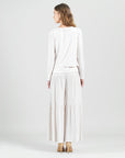 Soft Pleat Knit - 2pc Cardigan & Cowl Tank Twinset - Ivory - Limited Sizes