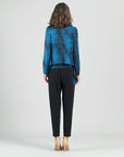 Crinkle Pleat Knit - 2pc Cardigan & Cowl Tank Twinset - Water Ripple-Cobalt - Final Sale!