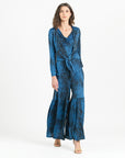 Crinkle Pleat Knit - 2pc Cardigan & Cowl Tank Twinset - Water Ripple-Cobalt - Final Sale!