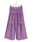 Crushed Silk Knit - Cardigan, Tank, Skirt-Pant 3pc Set - Plum