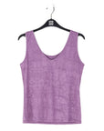 Crushed Silk Knit - Cardigan, Tank, Skirt-Pant 3pc Set - Plum - Final Sale!