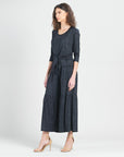 Crushed Silk Knit - Cardigan, Tank, Skirt-Pant 3pc Set - Black - Final Sale!