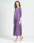 Crushed Silk Knit - Cardigan, Tank, Skirt-Pant 3pc Set - Plum - Final Sale!
