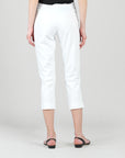 Rayon-Ponte Knit - Pull-On Pocket Capri - White