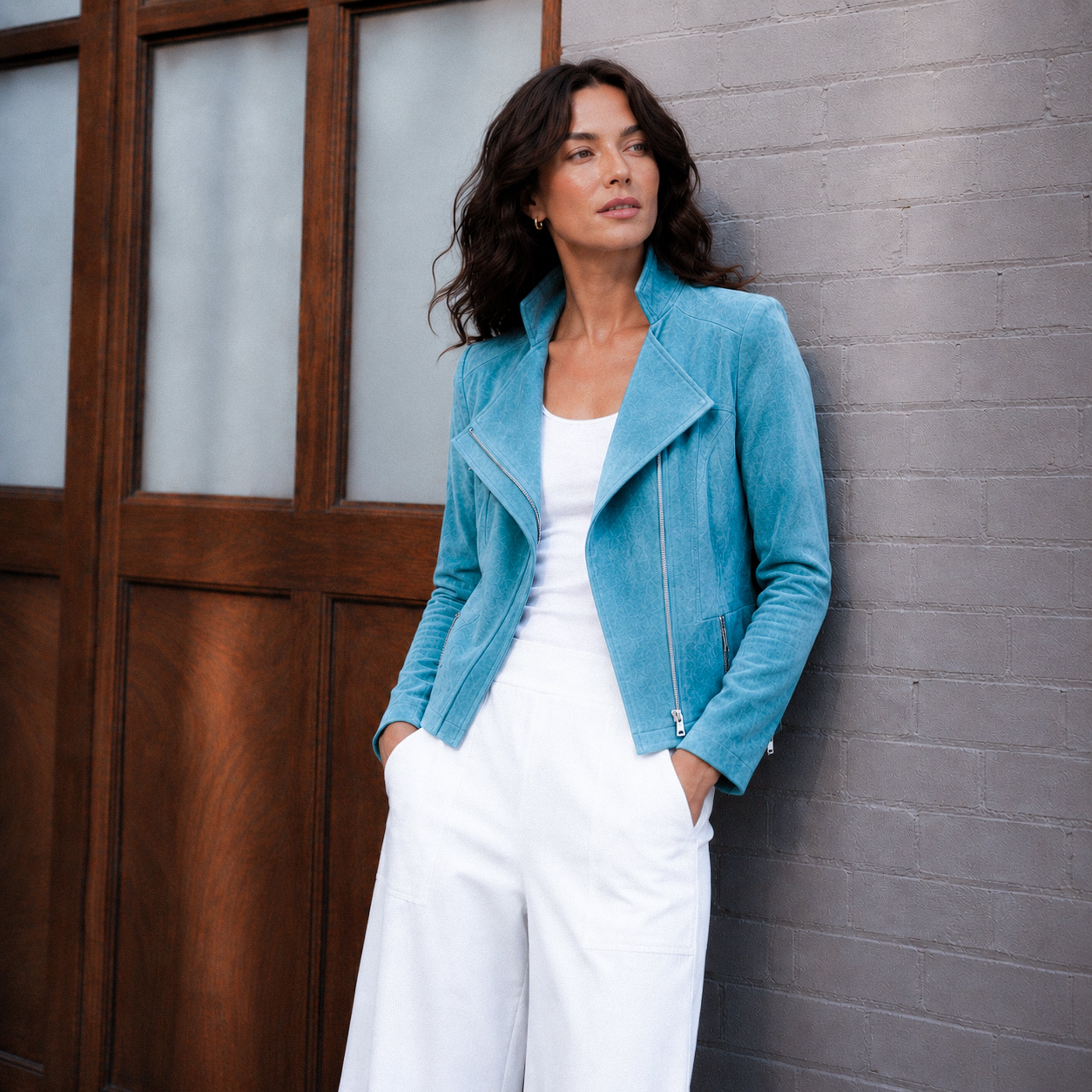 Soft Suede - Signature Jacket - Ocean – Clara Sunwoo