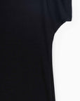 Lightweight Ponte - High Neck Cap Sleeve Midi Dress - Black