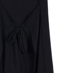 Soft Textured Rayon - Wrap Overlay Center Tie Midi Dress - Black - Final Sale!