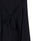 Soft Textured Rayon - Wrap Overlay Center Tie Midi Dress - Black - Final Sale! - Clara Sunwoo