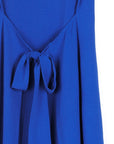 Soft Textured Rayon - Wrap Overlay Center Tie Midi Dress - Cobalt - Final Sale!