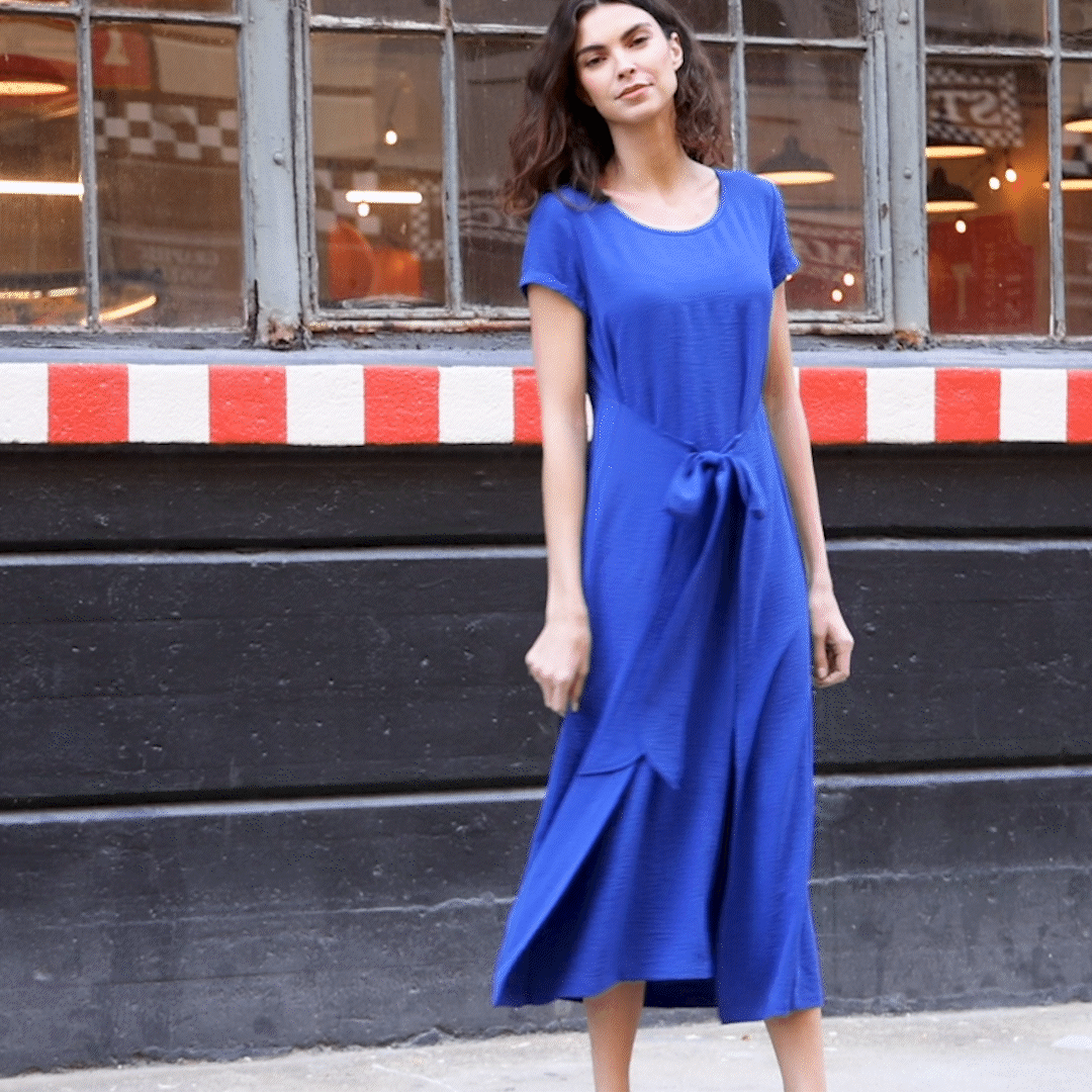 blue rayon dress Blue Hawaii Long Maxi Rayon Hawaiian Dress Blue / L