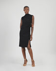 Signature Side Slit Midi Dress - Black
