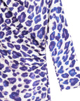 Foil Knit - Side Slit 3/4 Sleeve Midi Dress - Plum Cheetah - Final Sale!