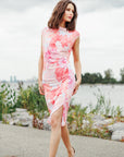 Butter Knit - Side Slit Midi Dress - Sunset Petals - Final Sale