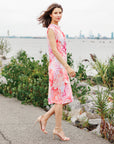 Butter Knit - Side Slit Midi Dress - Sunset Petals - Final Sale