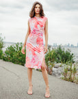 Butter Knit - Side Slit Midi Dress - Sunset Petals - Final Sale